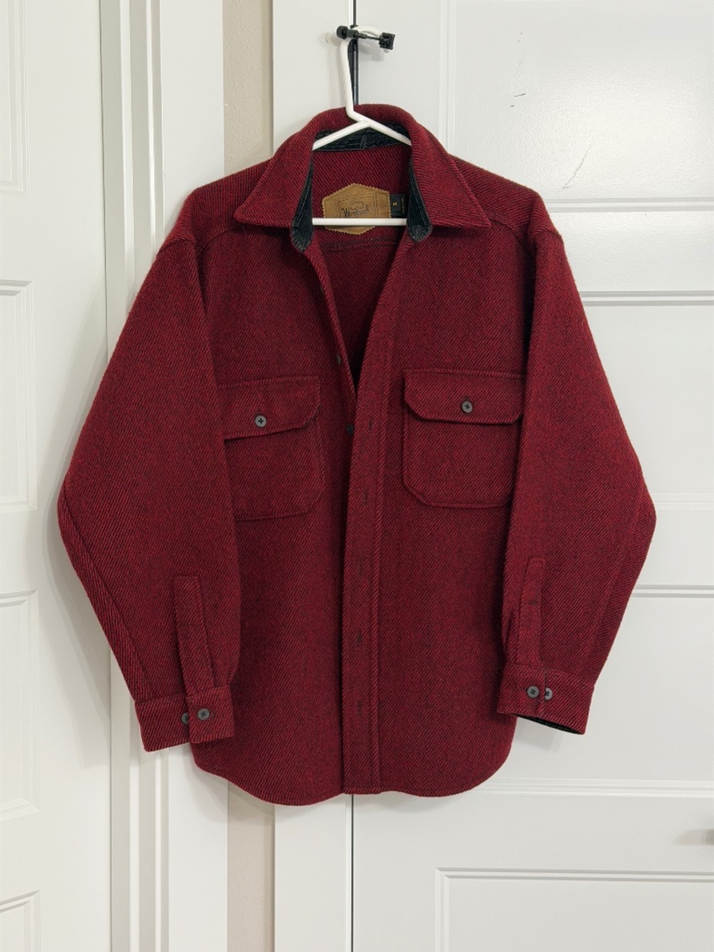 Vintage Woolrich  Shirt Jacket Mens Red Wool  Button Size M